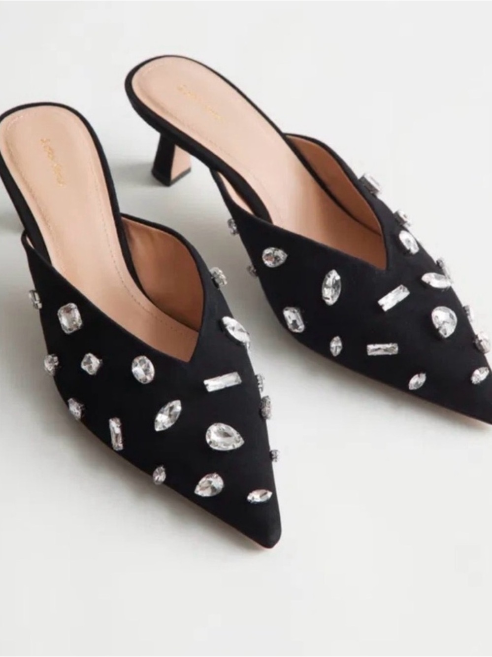 BNIB & Other Stories Rhinestone Embellished Suede Mules